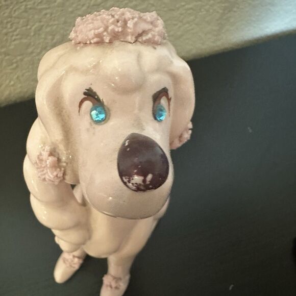 Kreiss Vintage Link Poodle Mama Dog Spaghetti Blue Rhinestone Eyes NO Puppies - Picture 5 of 7